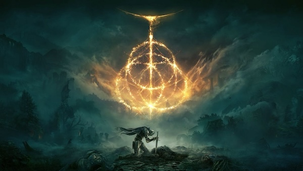 Elden Ring's title screen, looking dangerous and dark