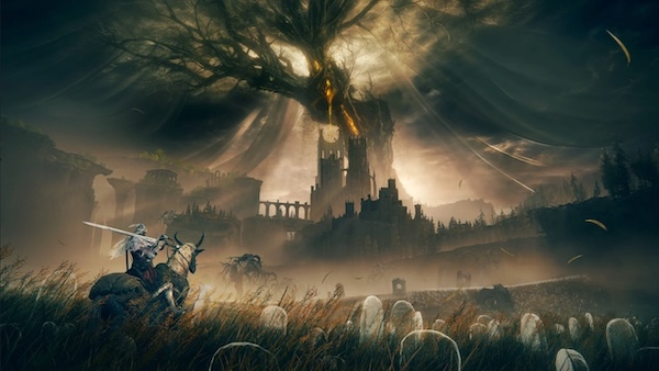 Trailer artwork for the upcoming Elden Ring DLC, looking dangerous and dark